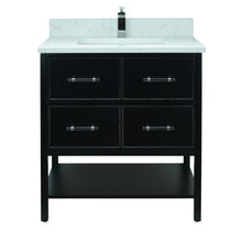 Load image into Gallery viewer, 30" Black Gemma Vanity with Carrera Quartz