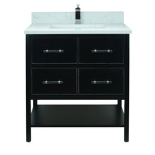 Load image into Gallery viewer, 30&quot; Black Gemma Vanity with Carrera Quartz