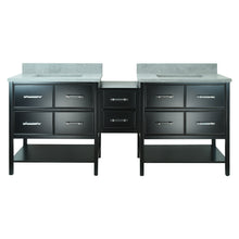 Load image into Gallery viewer, 74" Black Gemma Vanity with Concrete Leather Quartz