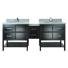 Load image into Gallery viewer, 74" Black Gemma Vanity with Concrete Leather Quartz