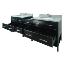 Load image into Gallery viewer, 86" Black Gemma Vanity with Concrete Leather Quartz