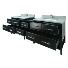 Load image into Gallery viewer, 86" Black Gemma Vanity with Concrete Leather Quartz
