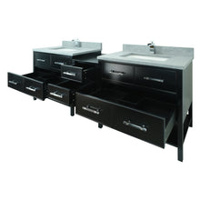 Load image into Gallery viewer, 74" Black Gemma Vanity with Concrete Leather Quartz