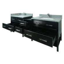 Load image into Gallery viewer, 86" Black Gemma Vanity with Concrete Leather Quartz