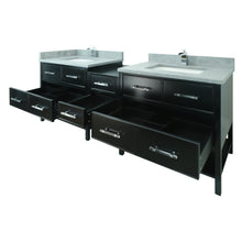 Load image into Gallery viewer, 74" Black Gemma Vanity with Concrete Leather Quartz