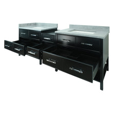 Load image into Gallery viewer, 62" Black Gemma Vanity with Concrete Leather Quartz