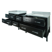 Load image into Gallery viewer, 86" Black Gemma Vanity with Concrete Leather Quartz