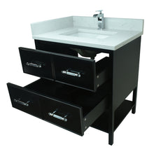 Load image into Gallery viewer, 30&quot; Black Gemma Vanity with Carrera Quartz