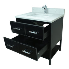 Load image into Gallery viewer, 30" Black Gemma Vanity with Carrera Quartz
