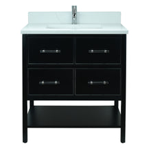 Load image into Gallery viewer, 30" Black Gemma Vanity with Classic Calcutta Quartz