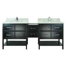 Load image into Gallery viewer, 62" Black Gemma Vanity with Topaz Quartz