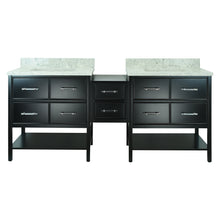 Load image into Gallery viewer, 62" Black Gemma Vanity with Topaz Quartz
