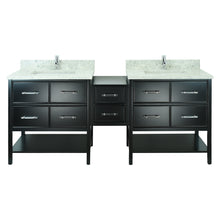 Load image into Gallery viewer, 62" Black Gemma Vanity with Topaz Quartz