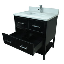 Load image into Gallery viewer, 30&quot; Black Gemma Vanity with Classic Calcutta Quartz