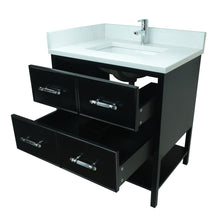 Load image into Gallery viewer, 30&quot; Black Gemma Vanity with Classic Calcutta Quartz