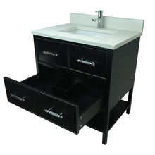 Load image into Gallery viewer, 30&quot; Black Gemma Vanity with Silk White Quartz