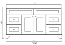 Load image into Gallery viewer, 72" White Damian Vanity with Crystal Grey Quartz