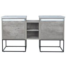 Load image into Gallery viewer, 62" Casey LED Double Sink Vanity with Middle Cabinet