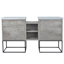 Load image into Gallery viewer, 62" Casey LED Double Sink Vanity with Middle Cabinet
