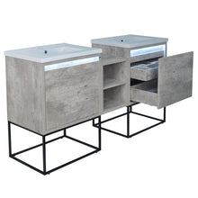 Load image into Gallery viewer, 62" Casey LED Double Sink Vanity with Middle Cabinet