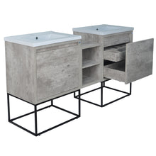 Load image into Gallery viewer, 62" Casey LED Double Sink Vanity with Middle Cabinet