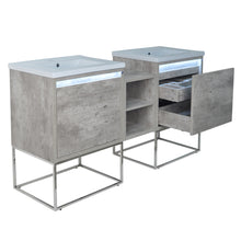 Load image into Gallery viewer, 62" Casey LED Double Sink Vanity with Middle Cabinet