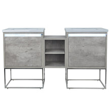 Load image into Gallery viewer, 62" Casey LED Double Sink Vanity with Middle Cabinet
