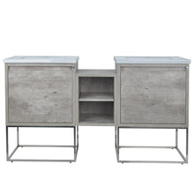 Load image into Gallery viewer, 62" Casey LED Double Sink Vanity with Middle Cabinet