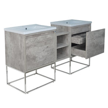 Load image into Gallery viewer, 62" Casey LED Double Sink Vanity with Middle Cabinet