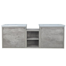 Load image into Gallery viewer, 62" Casey LED Double Sink Vanity with Middle Cabinet