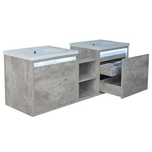 Load image into Gallery viewer, 62" Casey LED Double Sink Vanity with Middle Cabinet