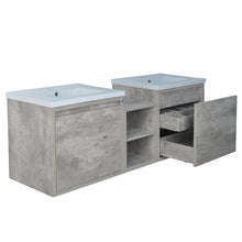 Load image into Gallery viewer, 62" Casey LED Double Sink Vanity with Middle Cabinet