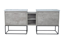Load image into Gallery viewer, 78" Casey LED Double Sink Vanity with Middle Cabinet