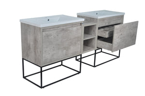 78" Casey LED Double Sink Vanity with Middle Cabinet