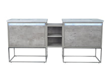 Load image into Gallery viewer, 78" Casey LED Double Sink Vanity with Middle Cabinet