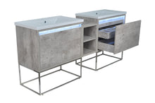 Load image into Gallery viewer, 78" Casey LED Double Sink Vanity with Middle Cabinet