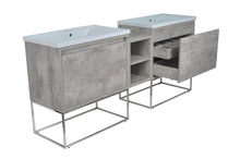 Load image into Gallery viewer, 78" Casey LED Double Sink Vanity with Middle Cabinet