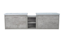 Load image into Gallery viewer, 78" Casey LED Double Sink Vanity with Middle Cabinet