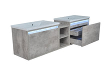 Load image into Gallery viewer, 78" Casey LED Double Sink Vanity with Middle Cabinet