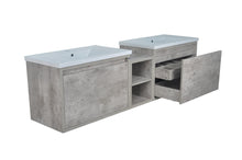 Load image into Gallery viewer, 78" Casey LED Double Sink Vanity with Middle Cabinet