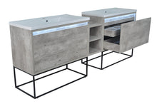 Load image into Gallery viewer, 94" Casey LED Double Sink Vanity with Middle Cabinet