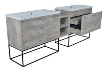 Load image into Gallery viewer, 94" Casey LED Double Sink Vanity with Middle Cabinet