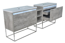 Load image into Gallery viewer, 94" Casey LED Double Sink Vanity with Middle Cabinet