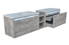 Load image into Gallery viewer, 94" Casey LED Double Sink Vanity with Middle Cabinet