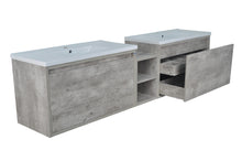 Load image into Gallery viewer, 94" Casey LED Double Sink Vanity with Middle Cabinet