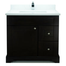 Load image into Gallery viewer, 36" Espresso Damian Vanity with Classique Calcutta Quartz