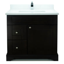 Load image into Gallery viewer, 36" Espresso Damian Vanity with Classique Calcutta Quartz