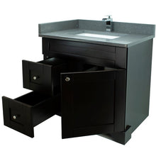 Load image into Gallery viewer, 36&quot; Espresso Damian Vanity with Crystal Grey Quartz