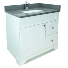 Load image into Gallery viewer, 36&quot; White Damian Vanity with Crystal Grey Quartz