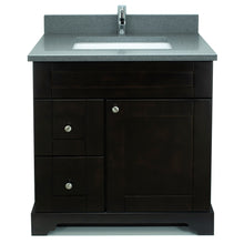 Load image into Gallery viewer, 24&quot; Espresso Damian Vanity with Crystal Grey Quartz
